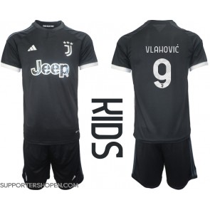 Juventus Dusan Vlahovic #9 Tredje tröja Barn 2023-24 Kortärmad (+ korta byxor)
